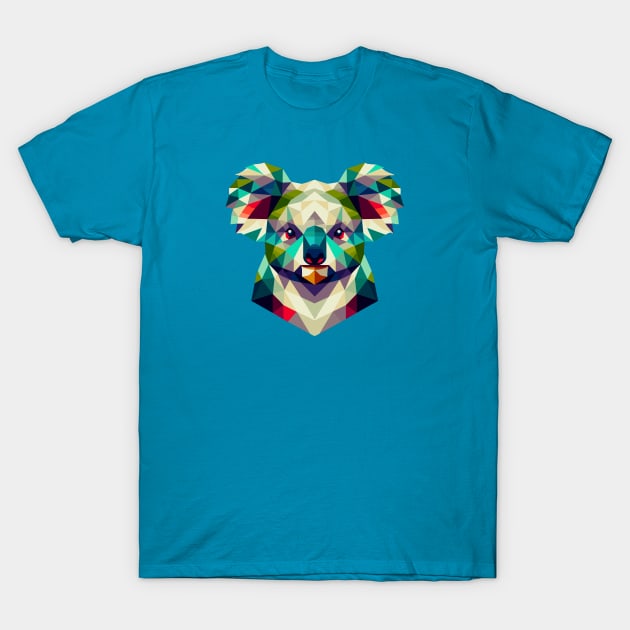 Geometric Abstract Koala - Color Design T-Shirt by AmandaOlsenDesigns